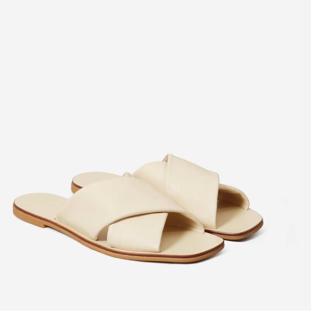 Everlane Cream Slides Size 8